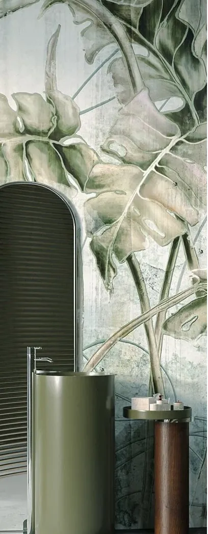 Tropical Wallpaper in Powder Rooms